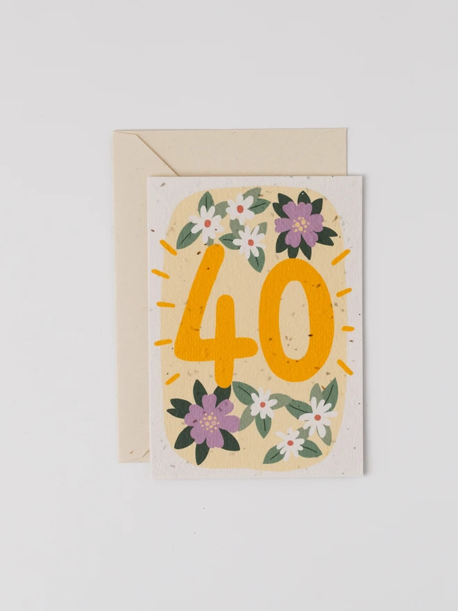 Plantable 40th Birthday Card