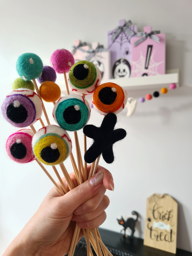Felt Eyeball Flower Stems Artificial Bouquet Decoration