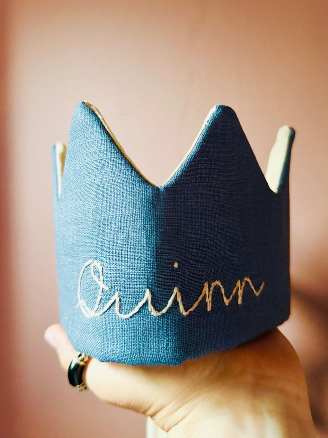 Blue crown name crown birthday crown birthday gift handmade crown 