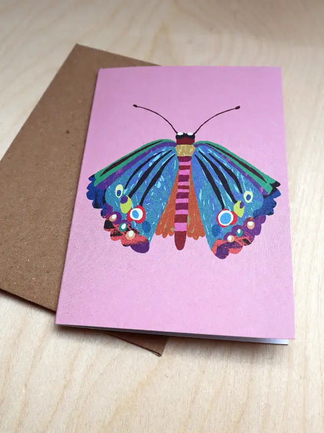 brie harrison rainbow butterfly mini card