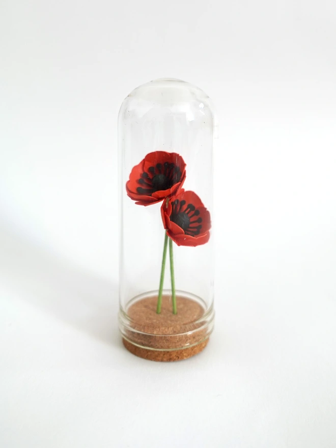 Handmade Mini Poppies Dome