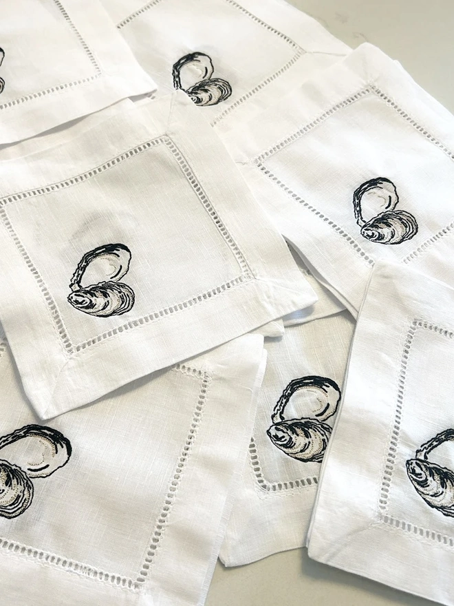 Oyster Cocktail Napkins (Set Of 2)