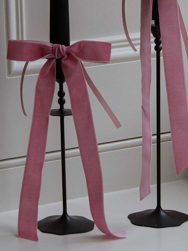 pink decorative velvet bow