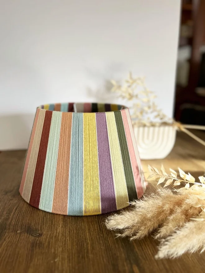 Rainbow Haze Modern Rainbow Stripe Organic Lampshade