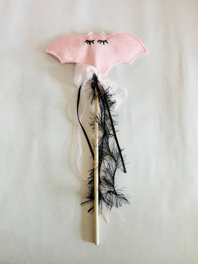 Bat wand Halloween wand felt wand embroidered wand Halloween decoration Halloween gift Halloween dress up fancy dress kids 