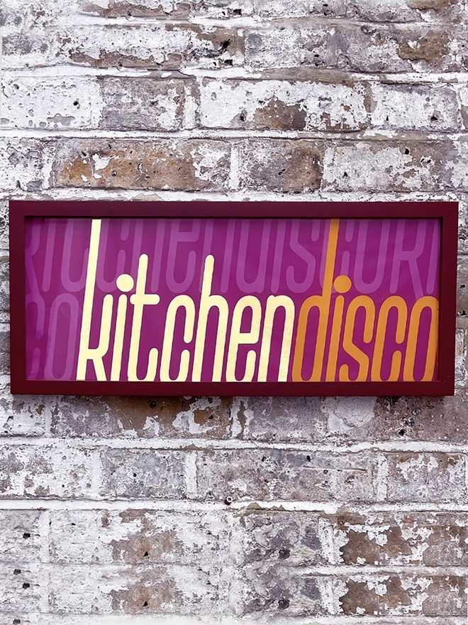 Kitchen Disco gold leaf glass on brick background