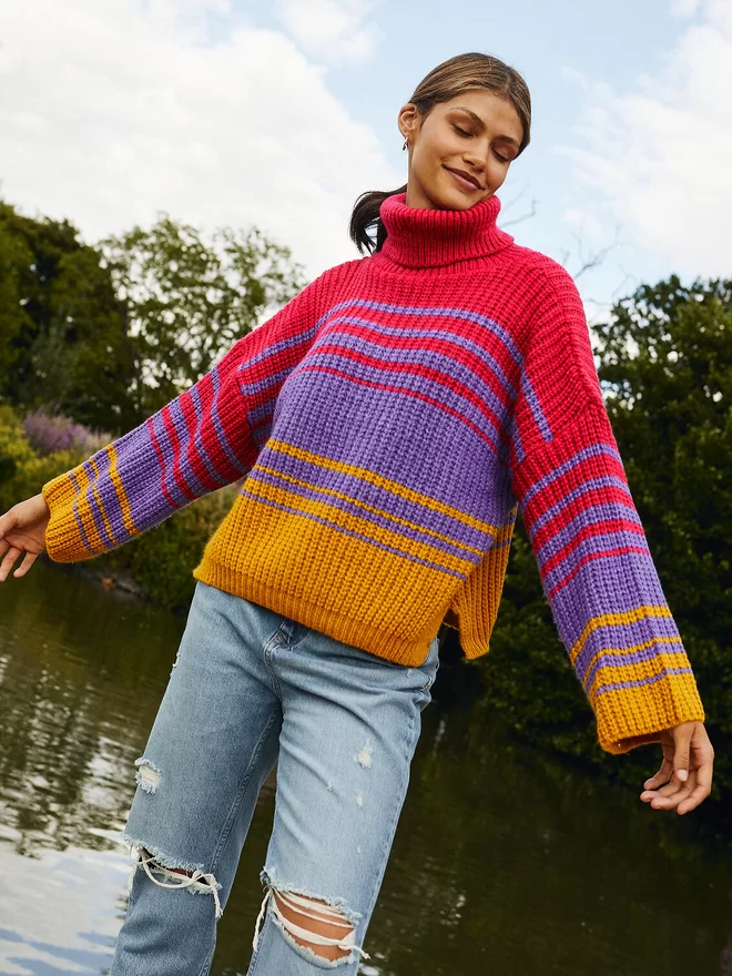 Multi coloured 2024 striped jumper womens