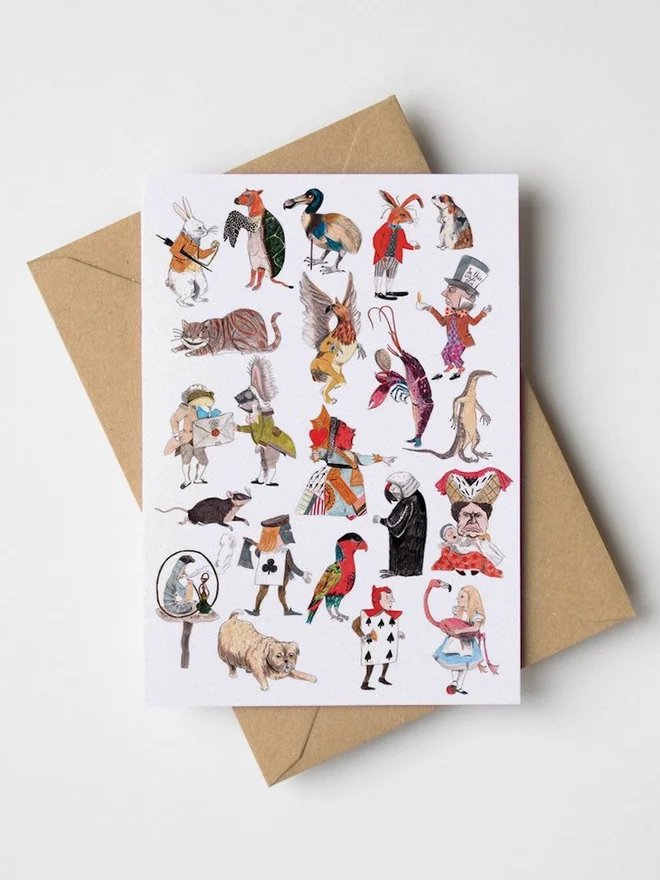 Alice in Wonderland Characters Greeting Card