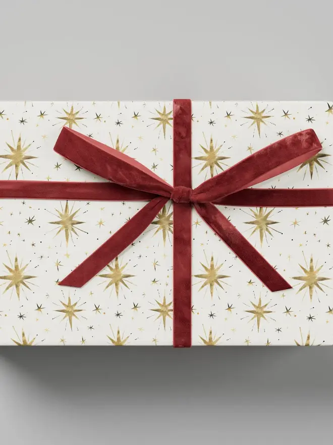 Gold Star Wrapping Paper 
