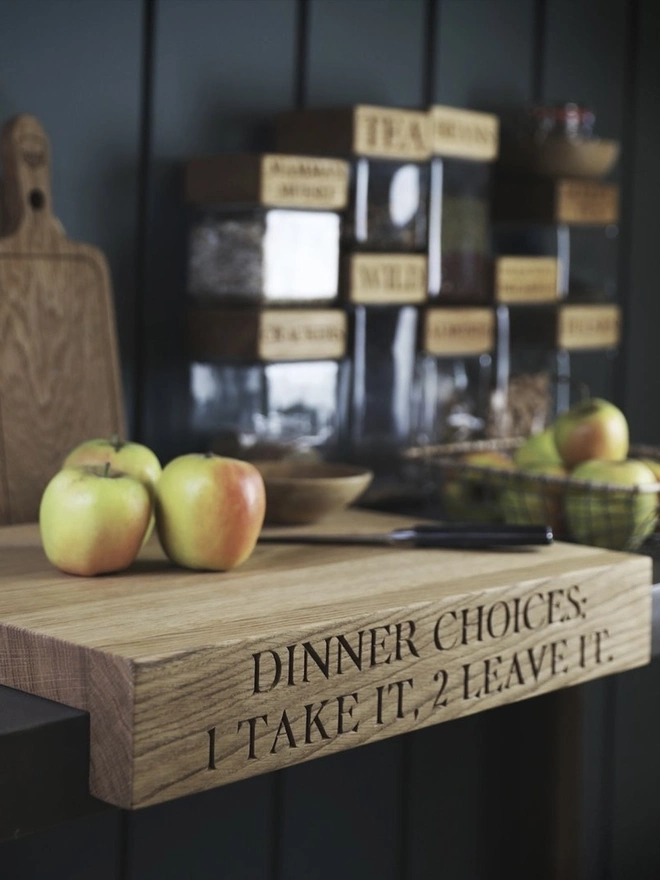 Personalised Oak Lipped Board/ Worktop Saver 