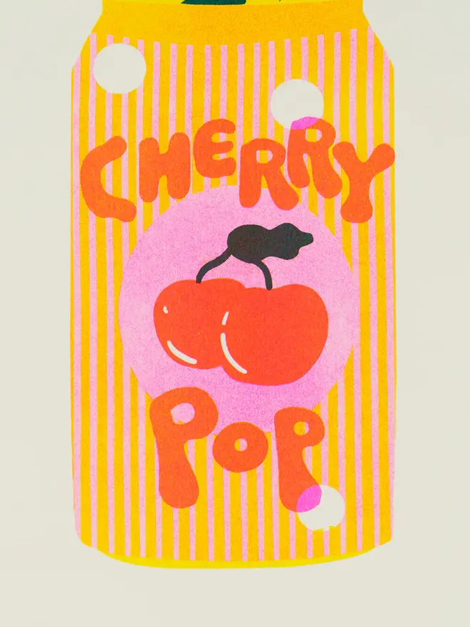 Cherry Pop Risograph Print