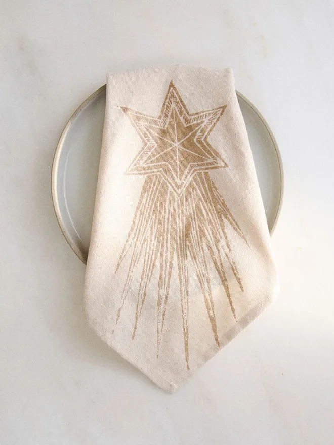 Christmas Gold Star Runner and napkin set