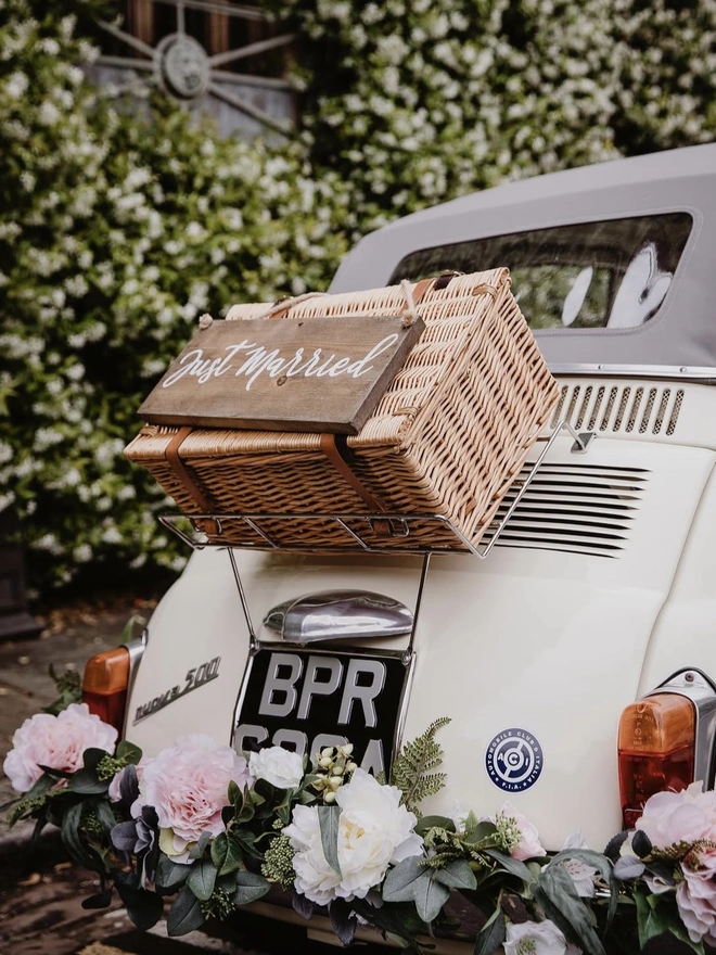 wooden just married sign. Photo by My Beautiful Bride.