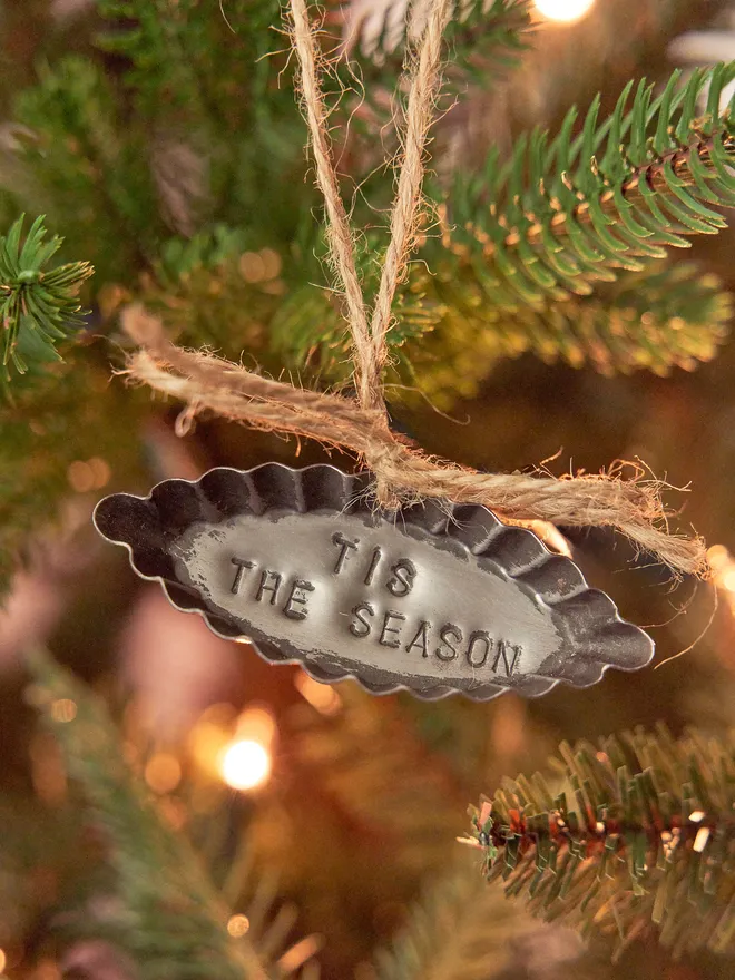Personalised tin Christmas decoration