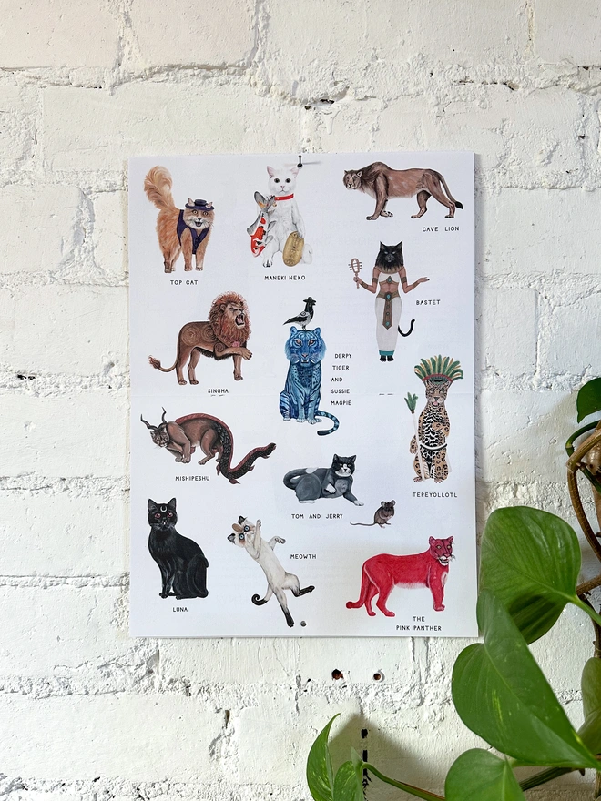 Centre pages of calendar showing the whole years illustrations