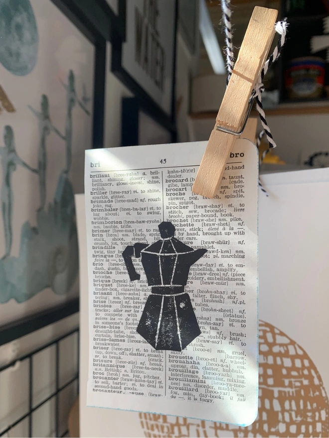 Moka pot print in artists studio