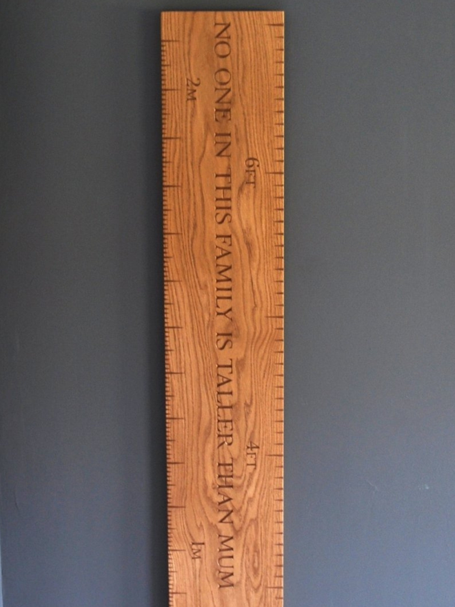 Personalised Oak Height Chart