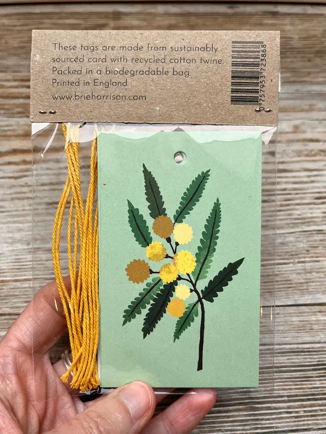 illustrated mimosa gift tags