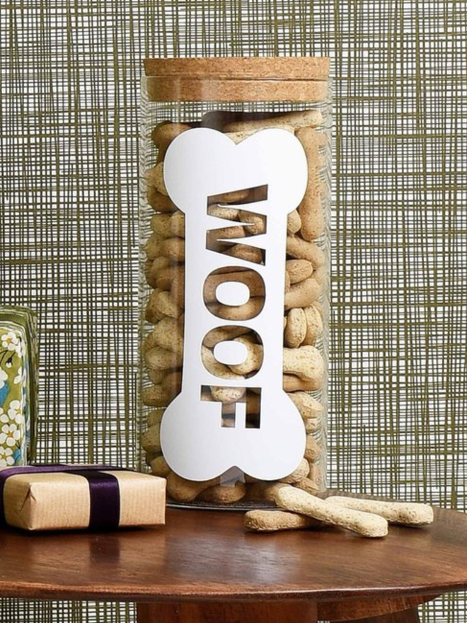 Personalised dog treat jar