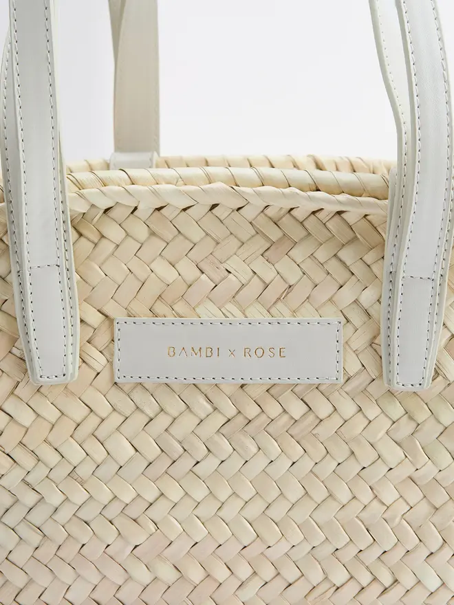 Pampelonne Maxi Crème Palm Leaf Basket