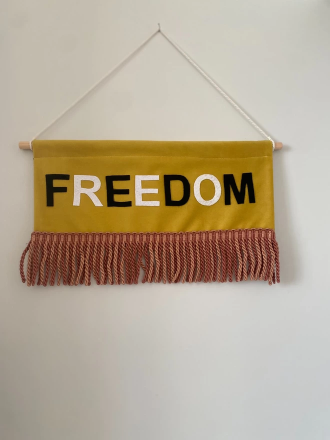 freedom wall hanging in any colour