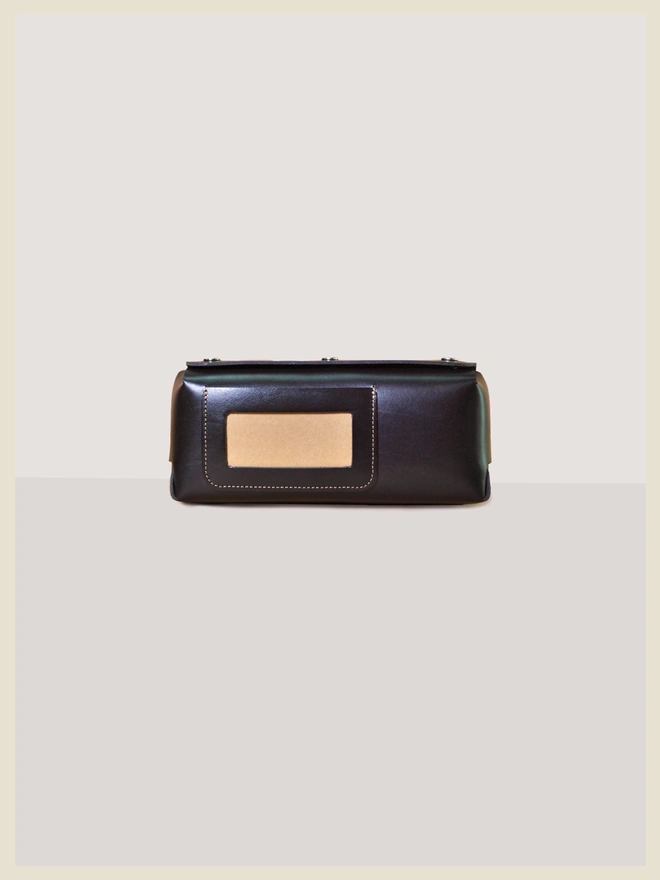 Black leather storage utility pouch 