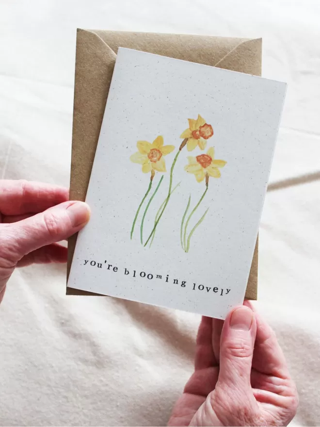 'You're Blooming Lovely' Card being held