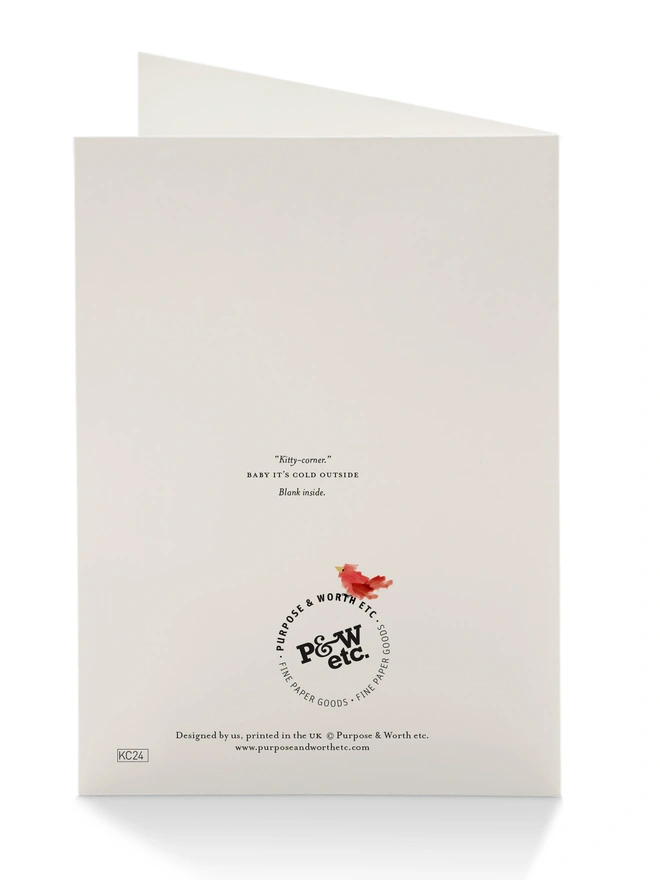 Cat Christmas Card Back