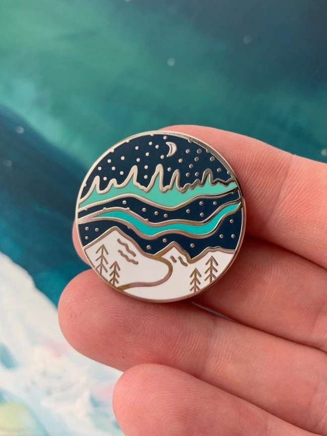 Northern Lights Enamel Pin