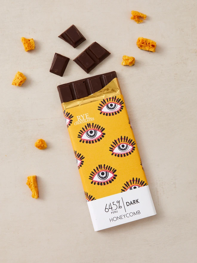 Honeycomb Dark Chocolate Bar - 64.5% Peruvian
