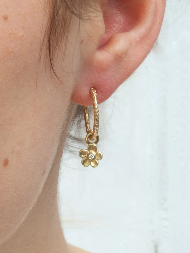 diamond charm earring