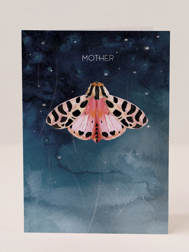 Moth mother's day card standing