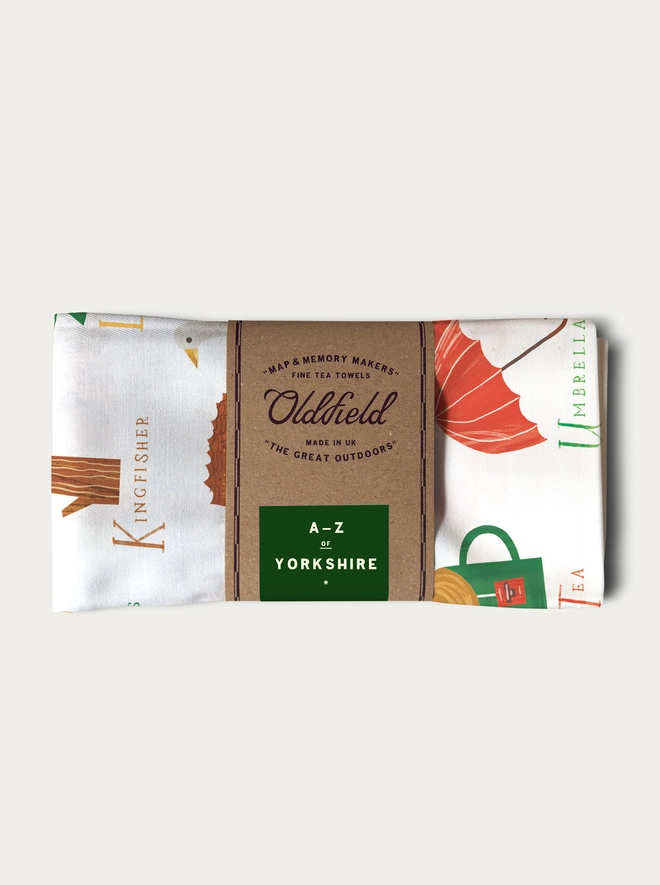 A-Z Yorkshire Tea Towel Folded and Packaged