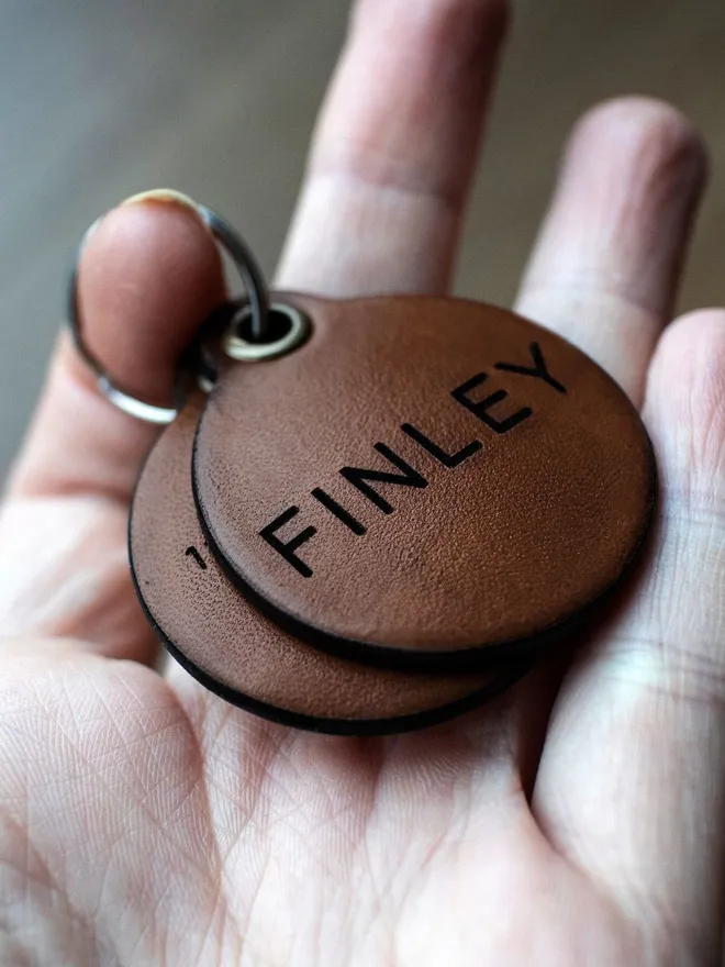 Personalised Leather Pet ID Tag