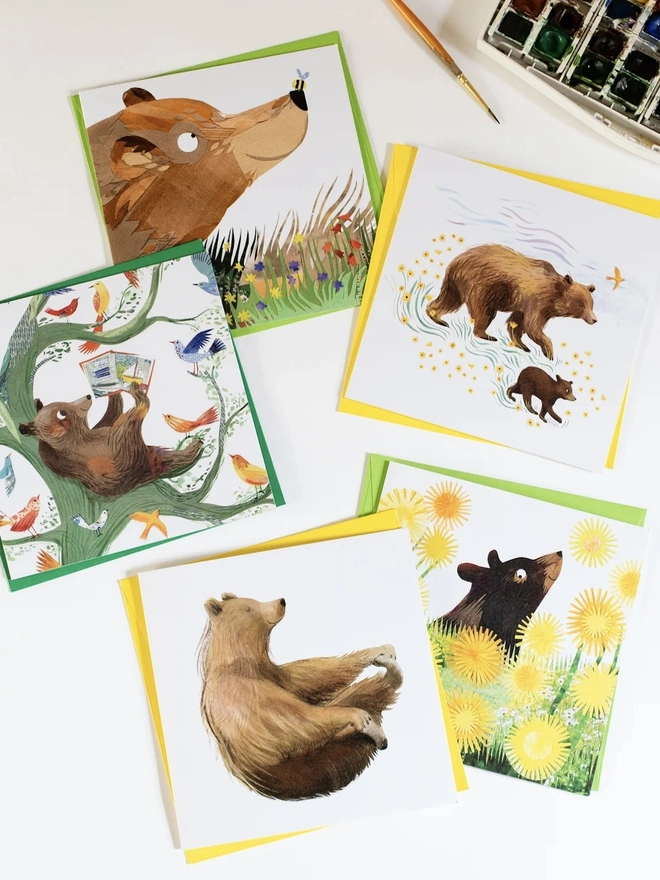 Yoga Bear Greetings Card