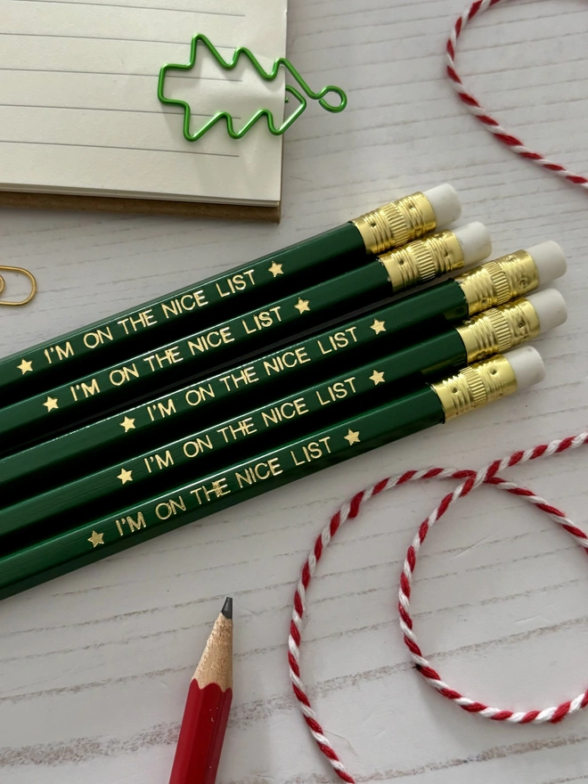 Personalised Dark Green Colour HB Pencils 