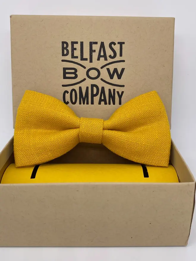 yellow irish linen bow tie