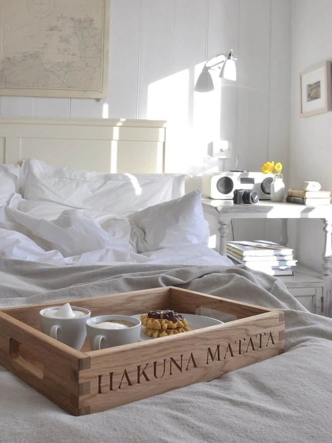 Personalised Oak Butler Tray - Small 