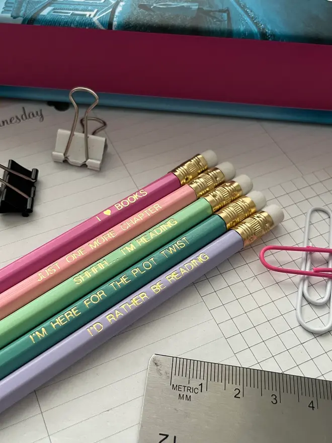 Book Lovers HB Pencil Gift For Book Worms (Set Of 5)