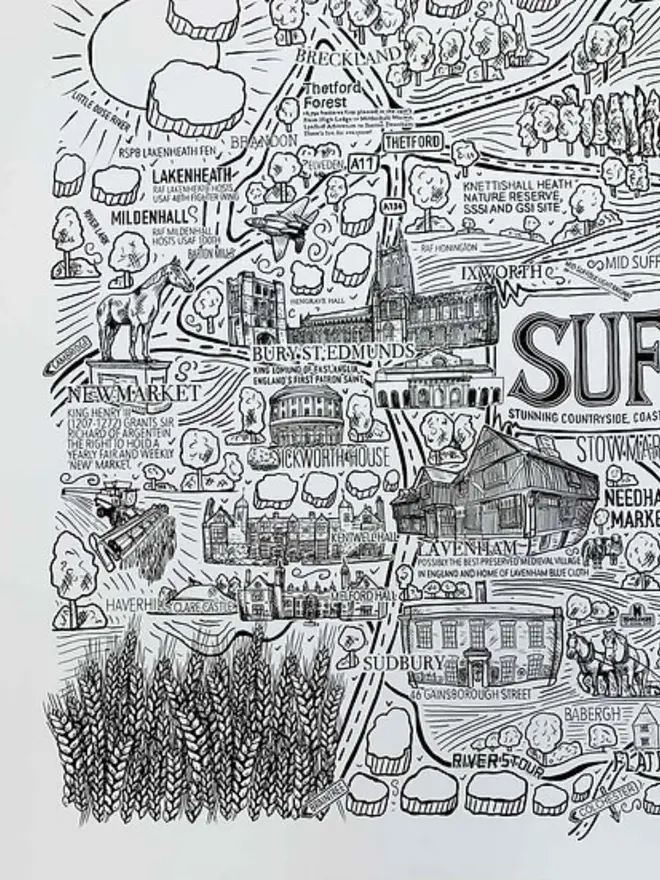 Suffolk Poster Wall Art Bottom Left