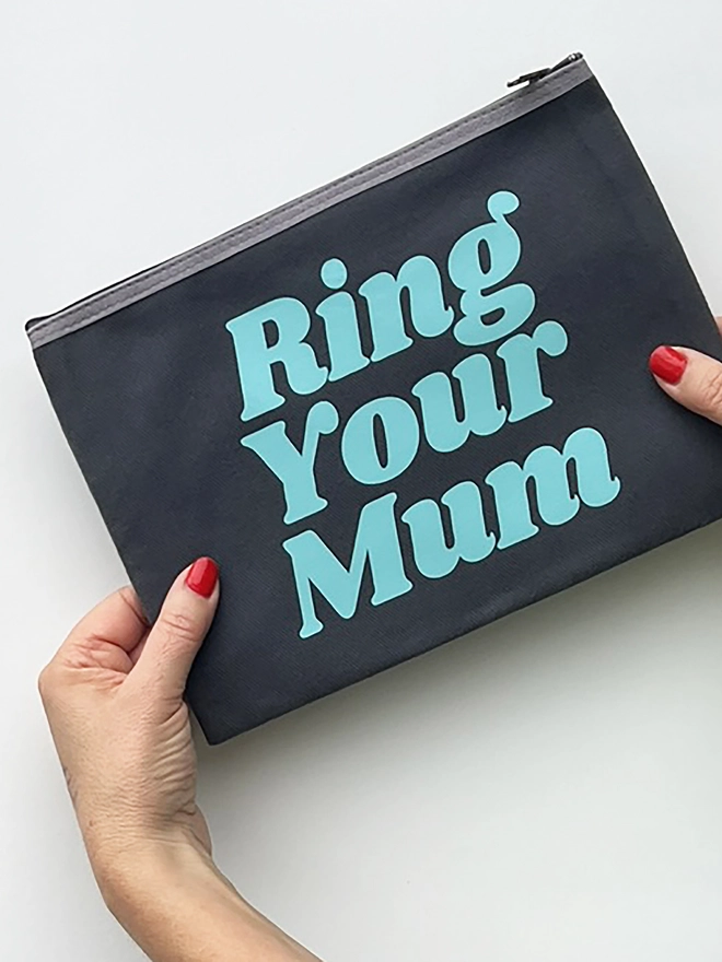 Catherine Colebrook ring your mum purse grey/turquoise