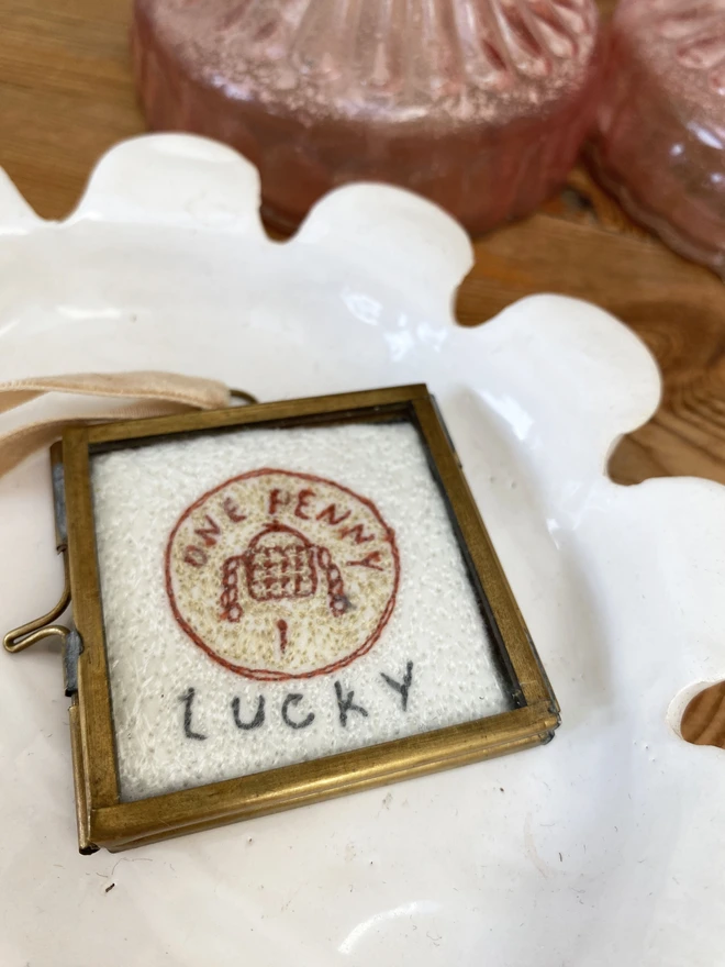 Lucky Penny Embroidered Picture