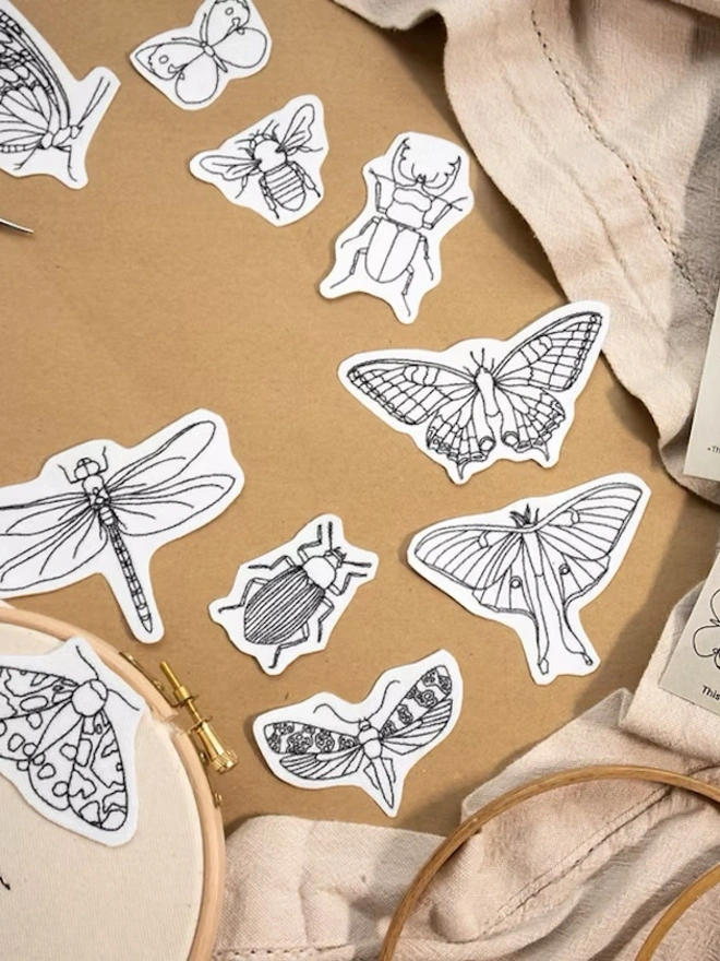 Garden Fauna Stick & Stitch Soluble Embroidery Transfer Set