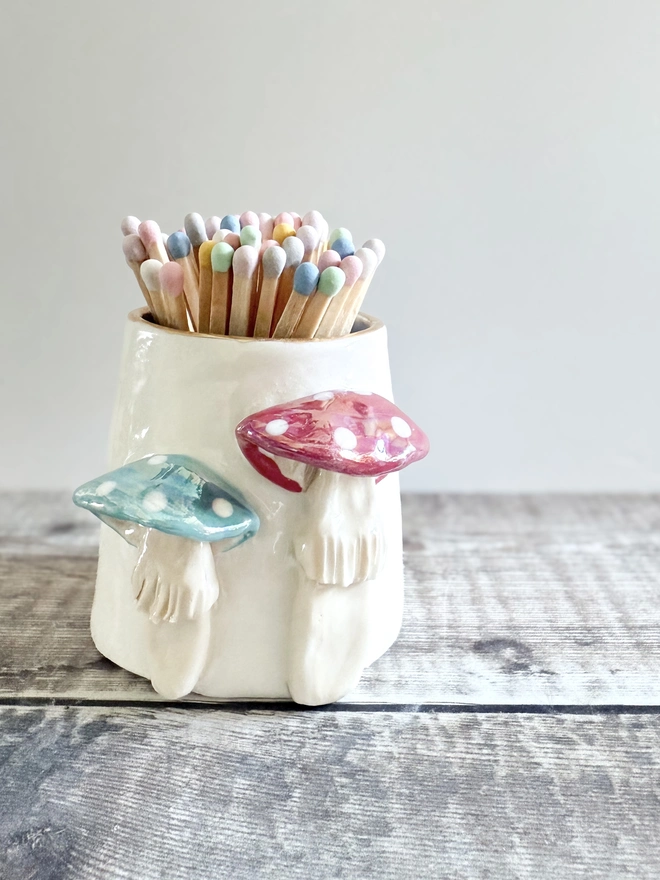 Toadstool Ceramic Match Striker pot