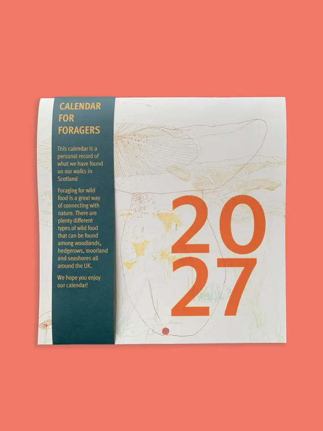 Fungi, Berries & Wild Plants 2027 Calendar, on a pink background. 
