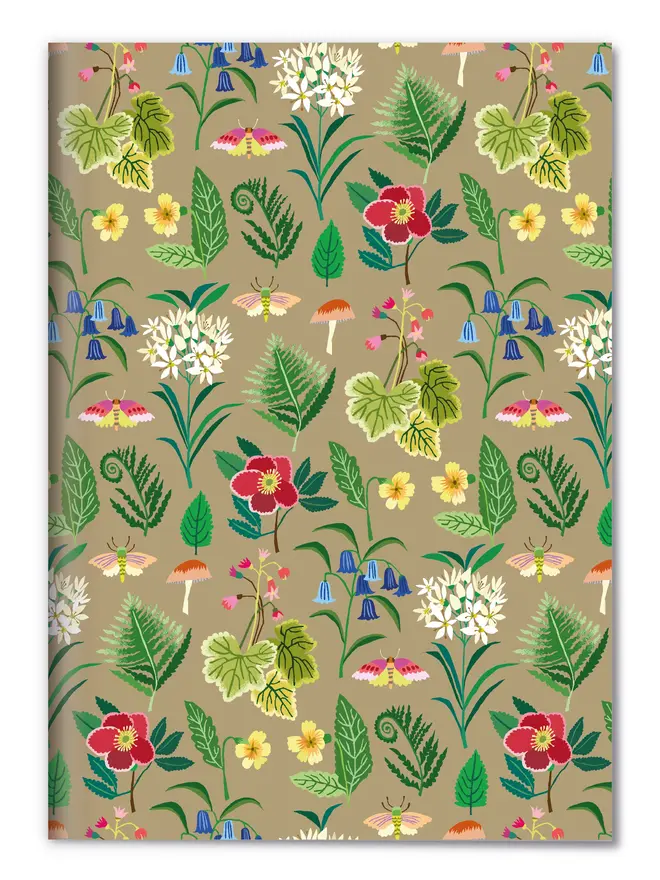 woodland flower illustrated notebook