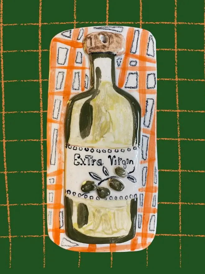 olive oil ceramic hanging tile