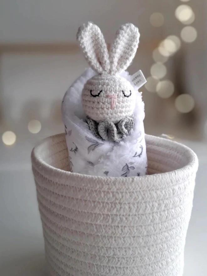 Personalised Grey Bunny Snuggle Comforter