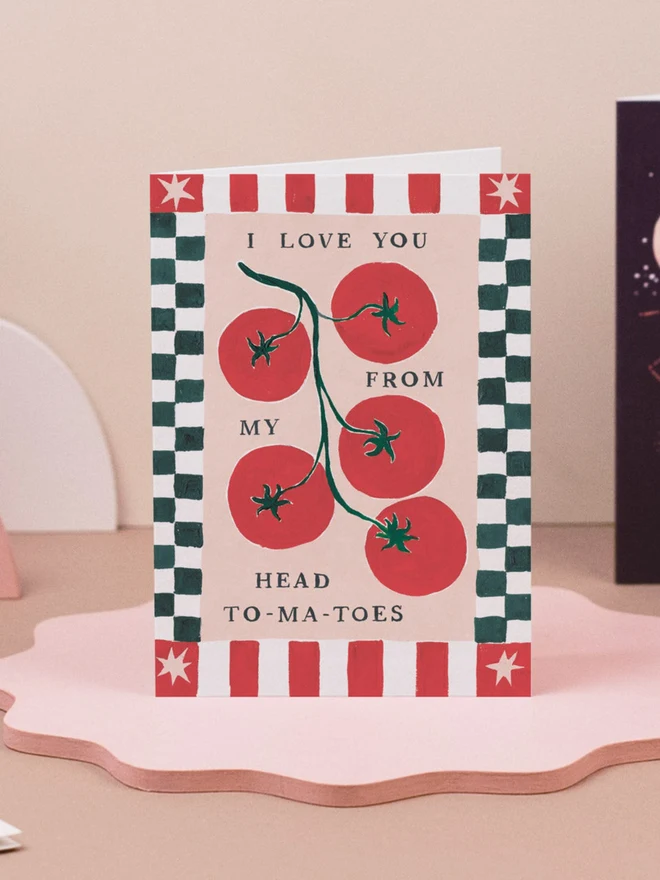 Tomatoes Love Card styled with other Sister Paper Co greeting cards