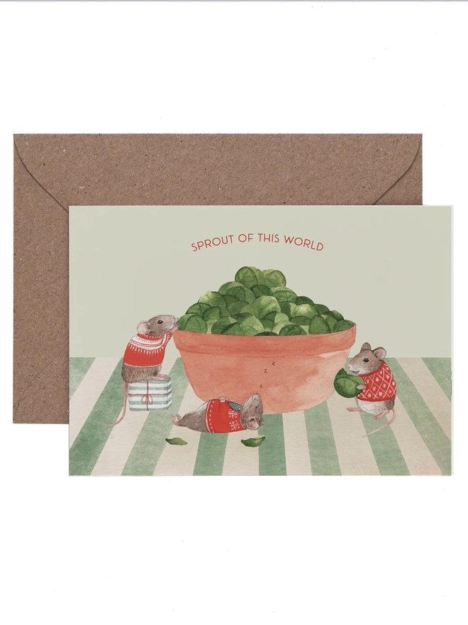 brussel sprouts christmas card